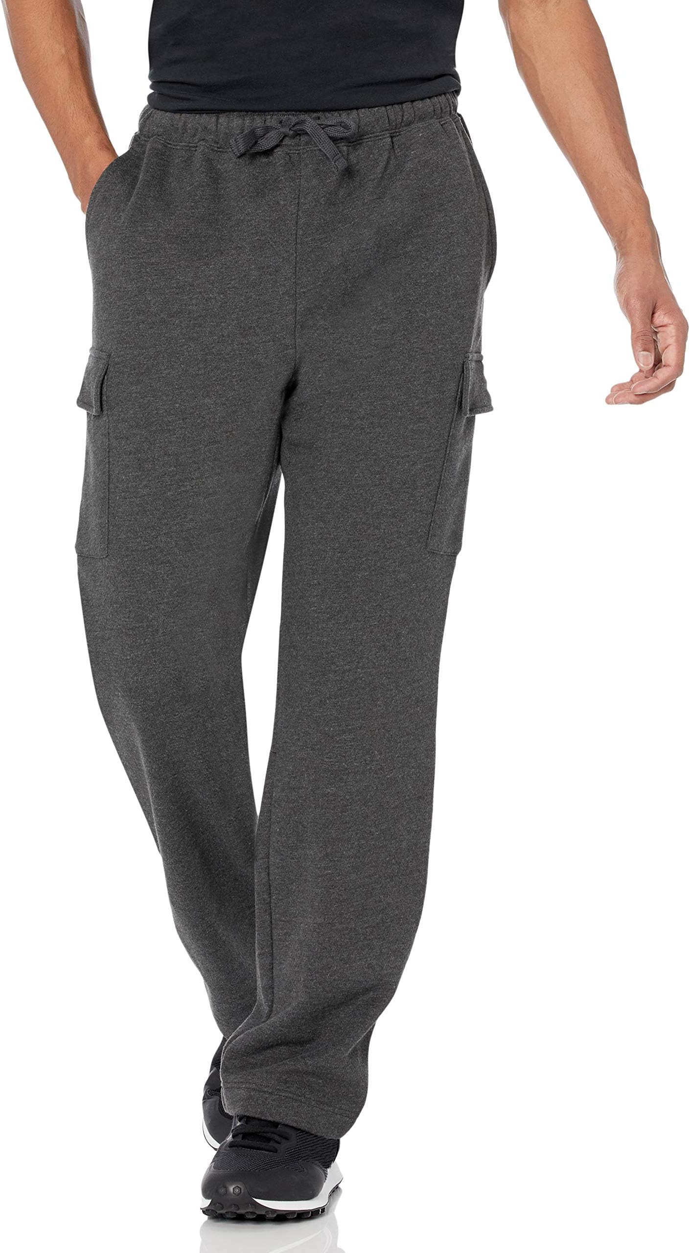 Amazon Essentials mens Cargo Fleece Sweatpant with Open Hem