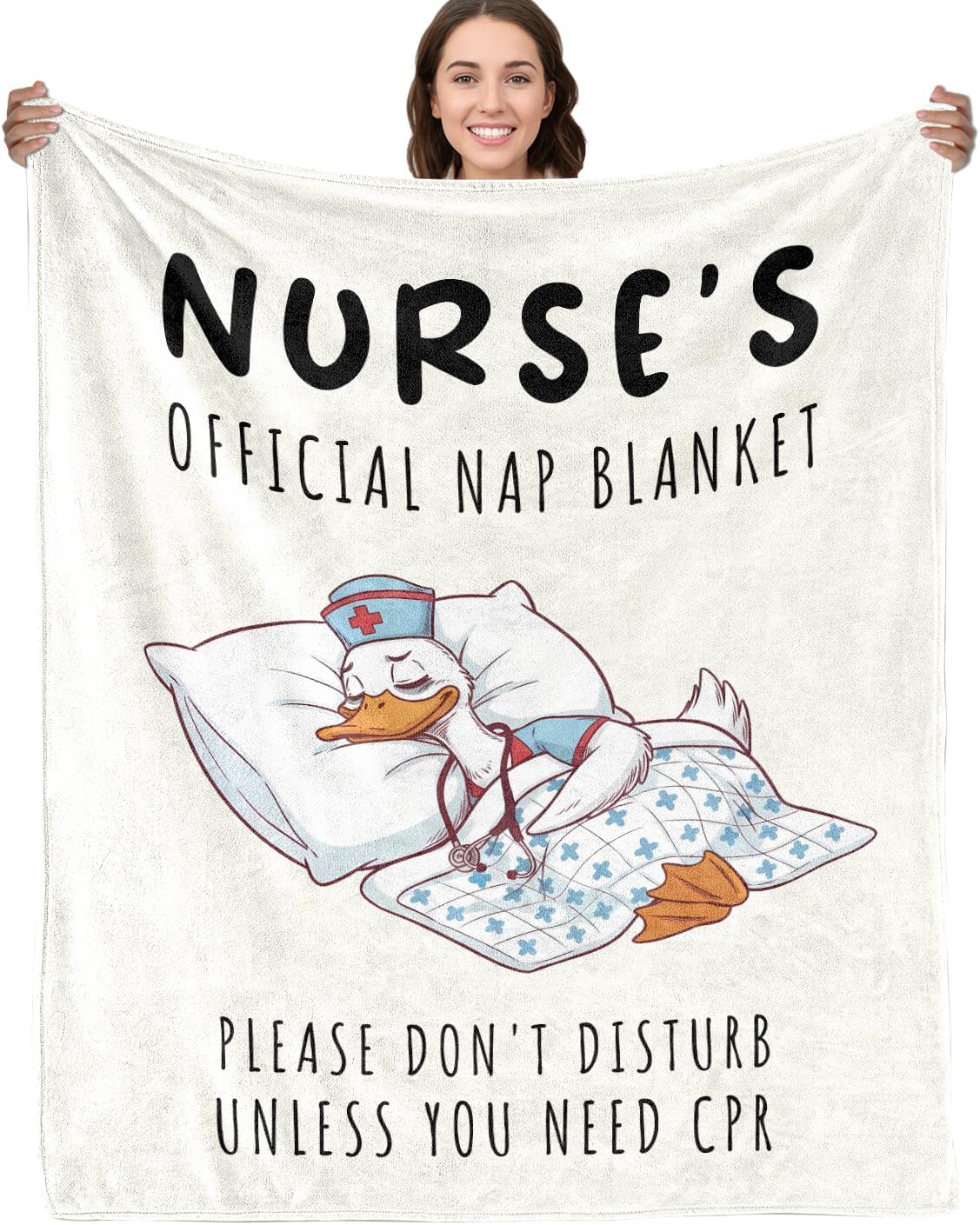 Nurse Gifts for Women, Soft Flannel Blanket, Nursing School Graduate Appreciation Gifts for Nurse Practitioner, Funny Nursing Student Gift Throw Blanket, 80" x 60"