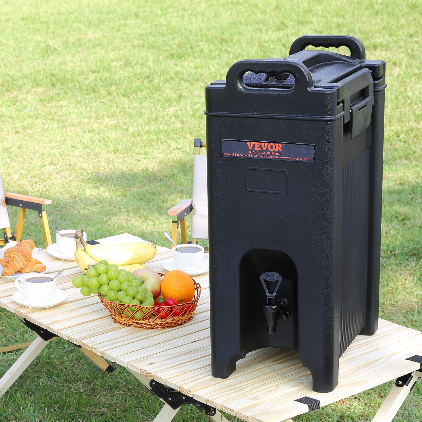 VEVOR Distributore per Bevande Isotermico con Rubinetto di Erogazione Capienza ca. 18,9L Materiale Alimentare per Buffet Festa Evento, Contenitore Isotermico per Distribuzione Bevande Calde/Fredde