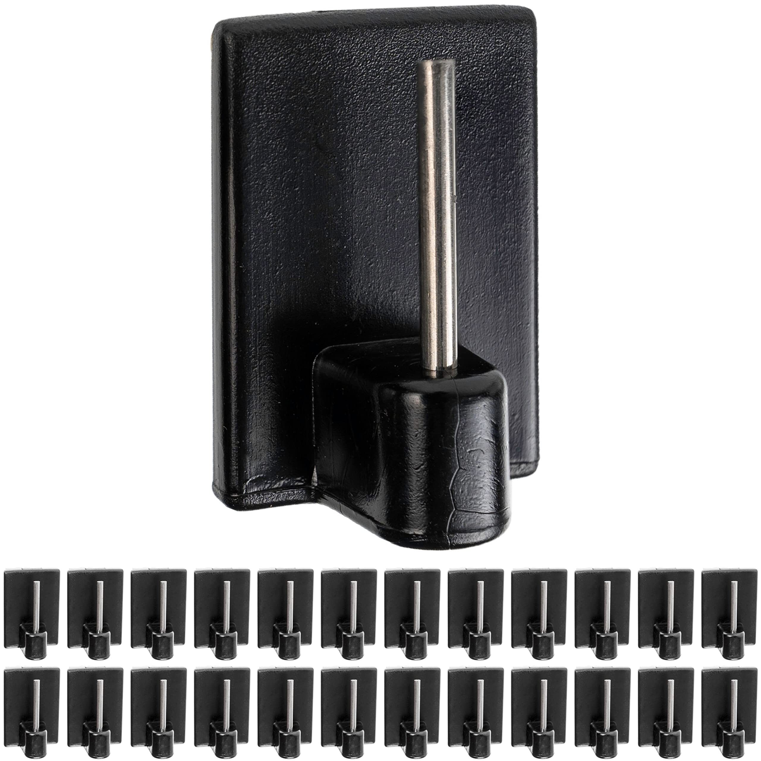 Your Day MateCurtain Rod Hooks, Self-Adhesive, 24 x in Black, Size 25 x 17 mm, Curtain Rod Hooks, Window Hooks, Self-Adhesive Window Hooks, Panel Curtain Rod