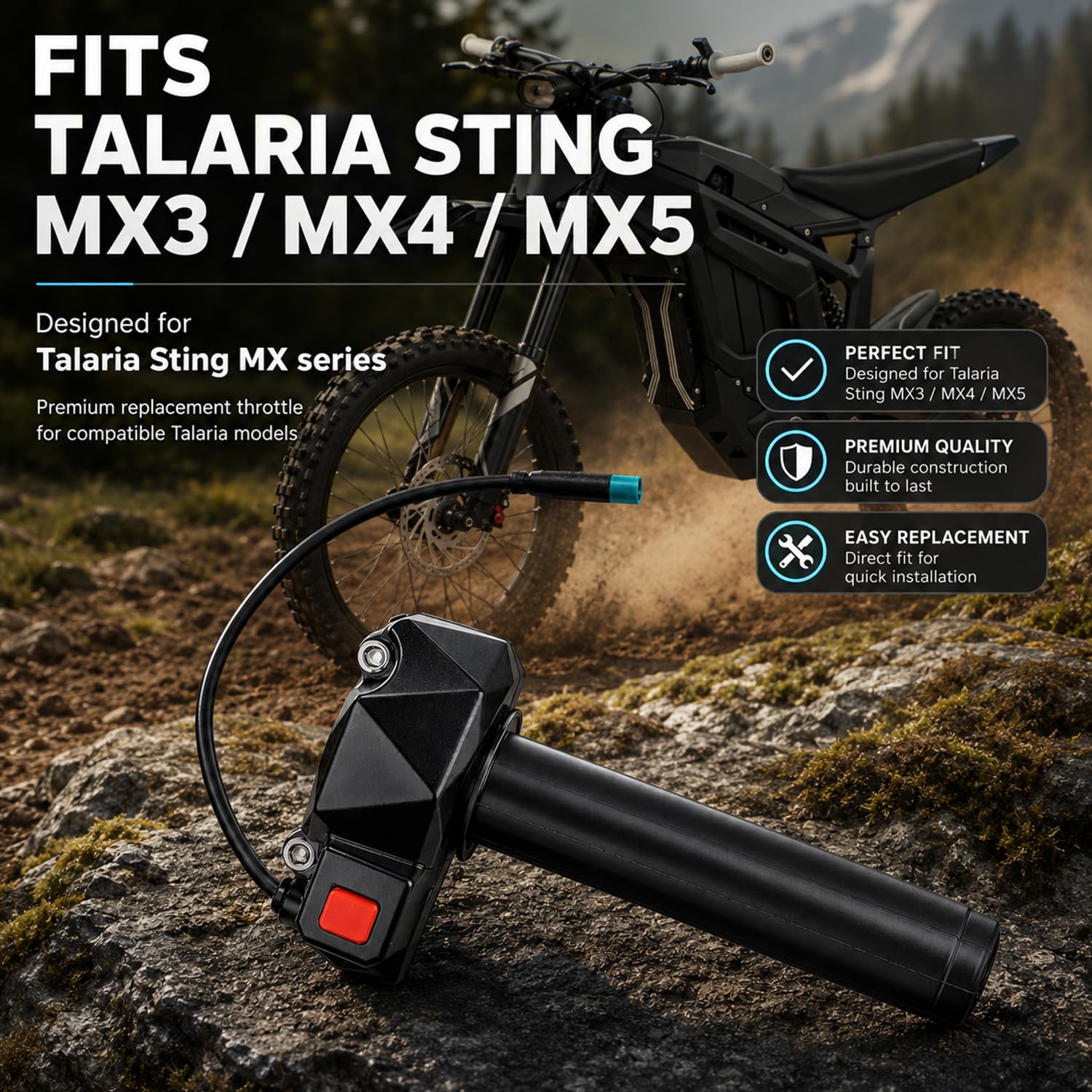 Tubo acceleratore a 5 poli per moto da cross, in nylon, impugnatura per Ebike Talaria Sting MX3/MX4/MX5