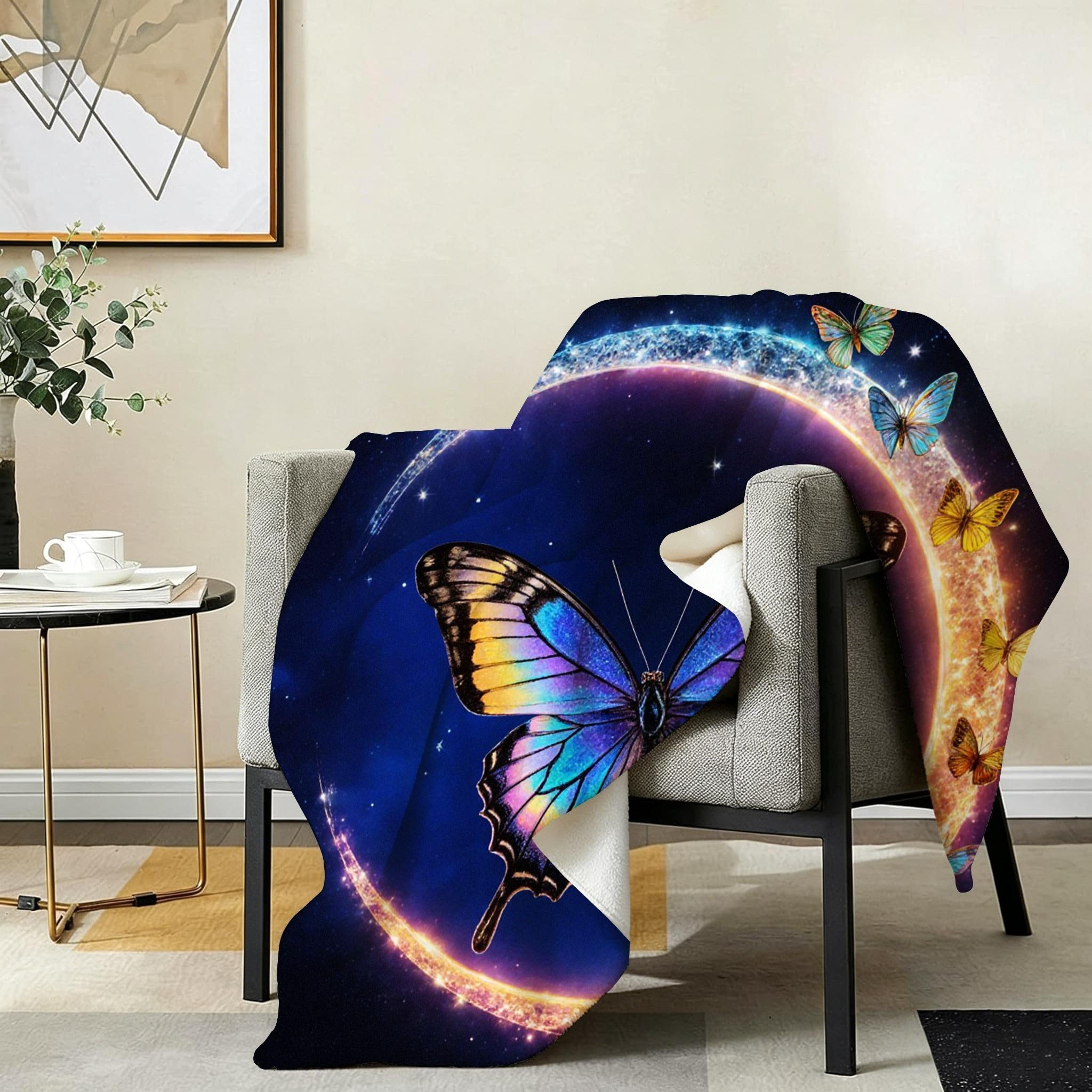Manta 220x240 cm Mariposa Franela Polar para Cama 135/150-A278