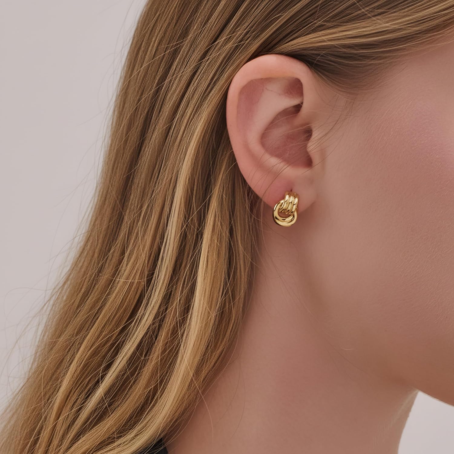 MUYAN Knot Stud Earrings for Women Trendy Small Chunky Statement Studs Fashion Jewelry - Image 2