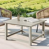 Vista 66 de Costaelm Mesas Laterales Cuadradas para Exteriores, Mesas de Patio Adirondack para Exteriores, Mesa Lateral de Patio de HDPE Resistente a