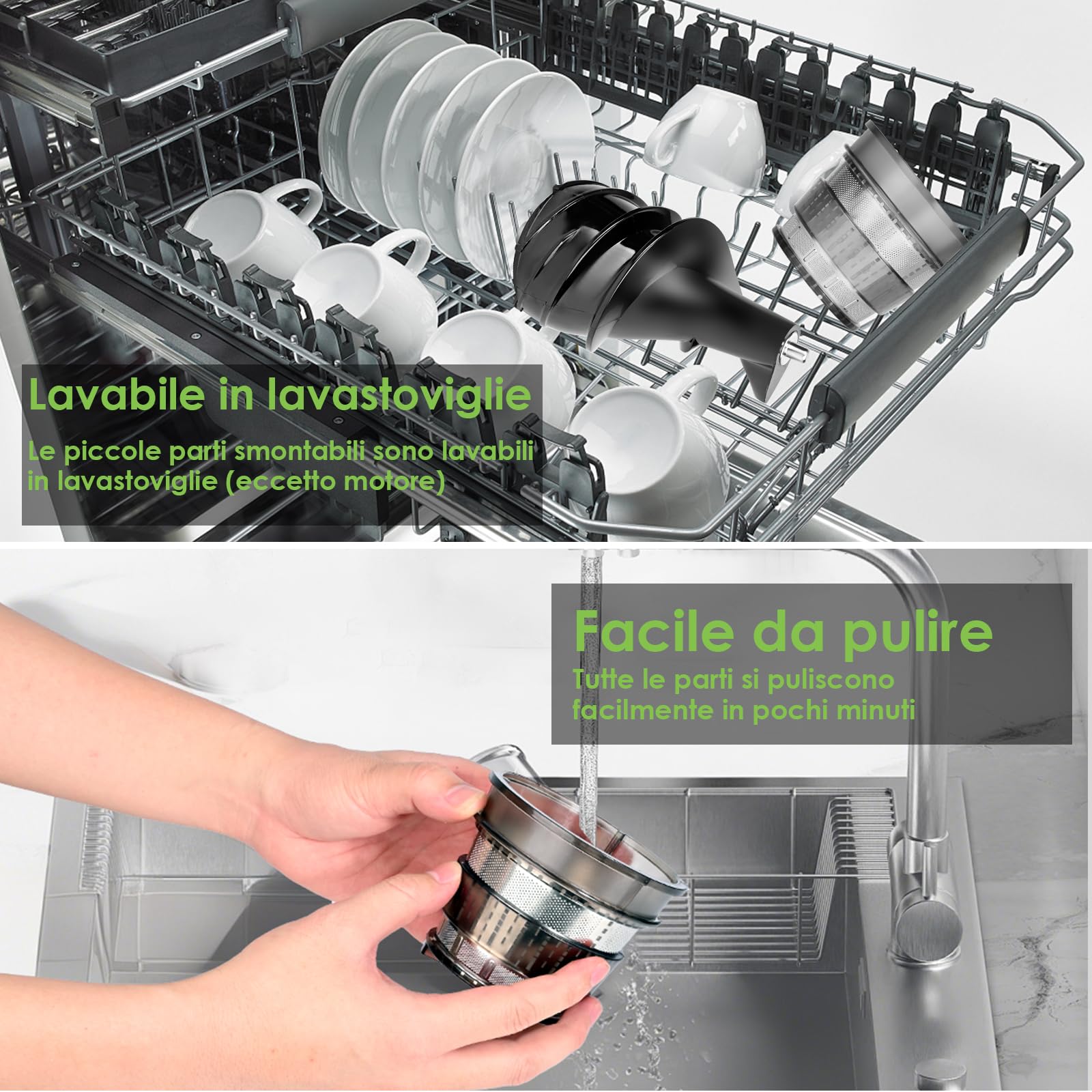 Spremiagrumi Elettrico 550W, Spremuta Arancia Elettrico con Funzione Inversa, Estrattore Frutta e Verdura 100% Senza BPA, Macchina per Succo da 1,2L, Lavabile in Lavastoviglie