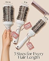 Vista 3 de Lily England Juego de Cepillos Redondos para el Cabello, Kit Profesional de Secado con Secador de 4 Piezas con 3 Cepillos Redondos y Peine