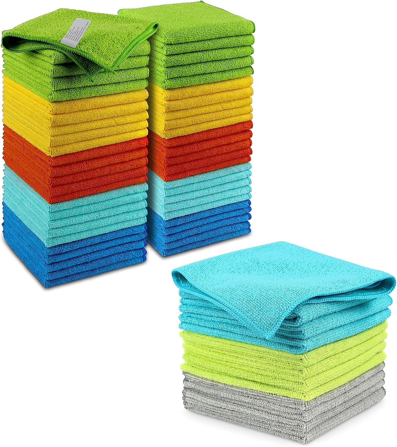 AIDEA Microfiber Cleaning Cloths-50 Pack & 12PK，Premium All-Purpose Car Cloth, Lint Free Dust Cloth Cleaning Rags