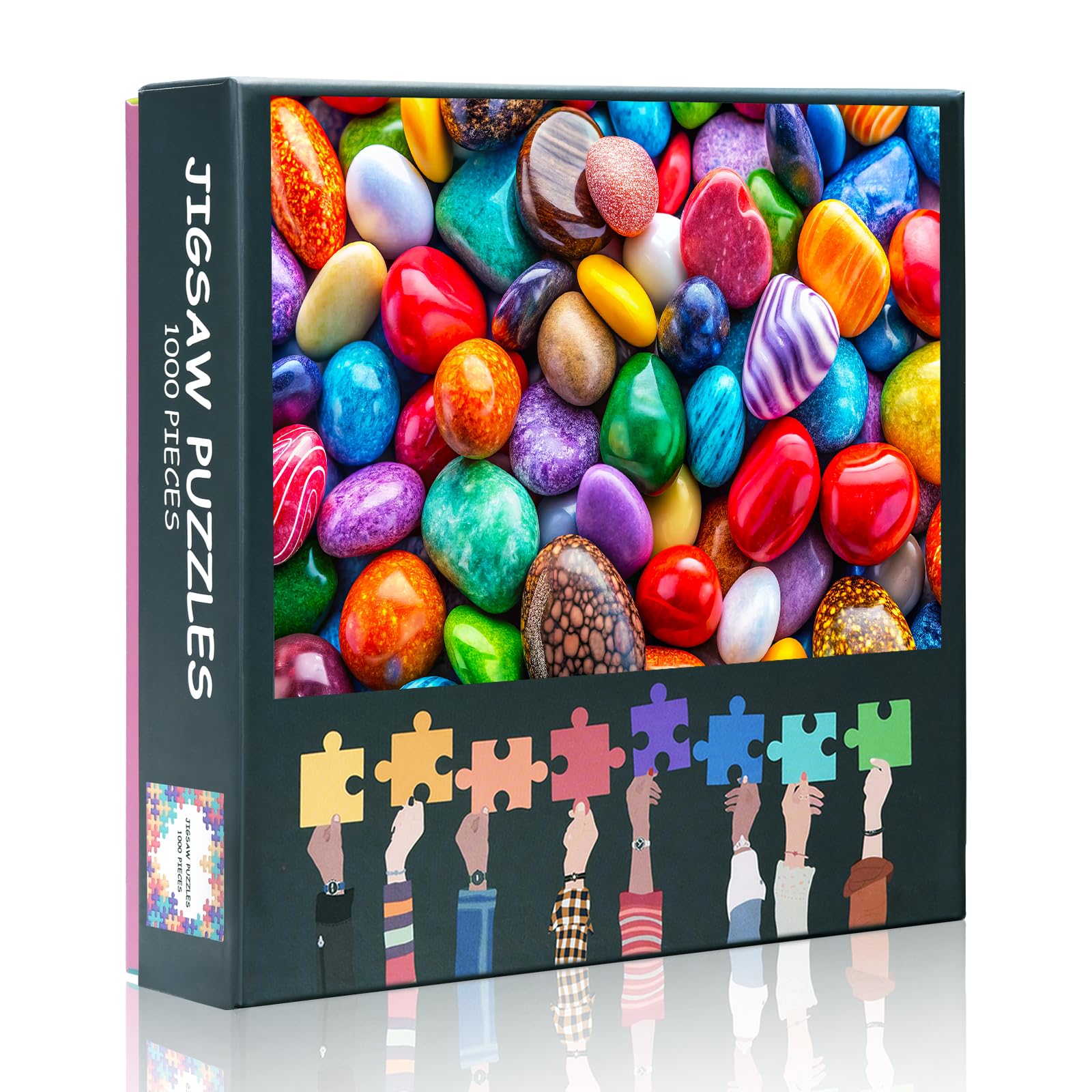 1000 Piece Surreal Pebble Art Jigsaw Puzzles - Vibrant and Whimsical Stone Arrangement in Creative Photography Style - Imaginative Puzzle for Adults and Art Lovers