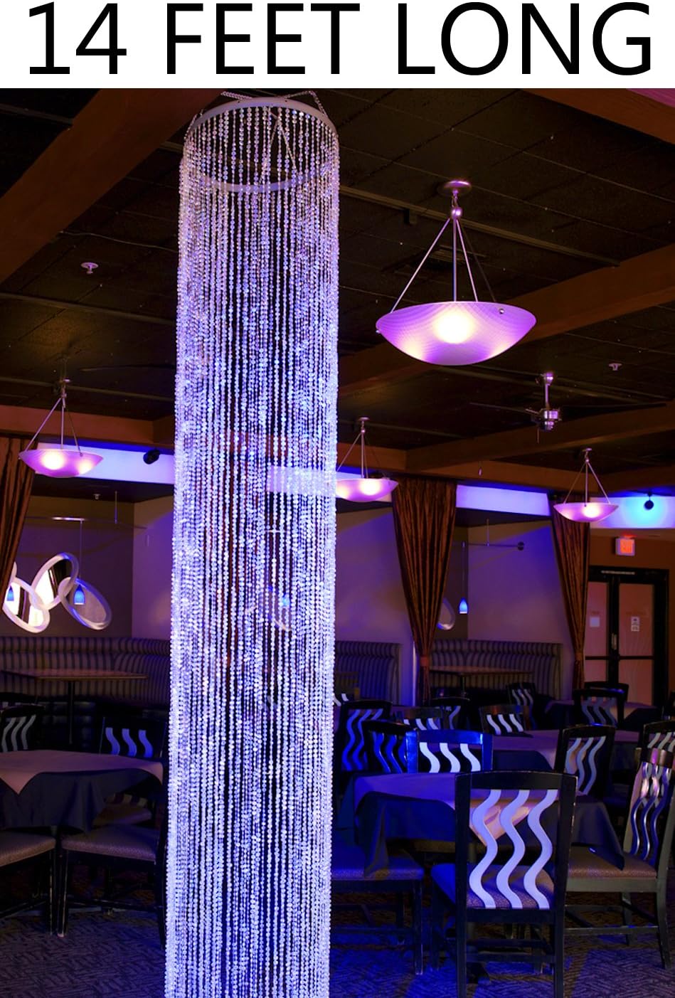 Diamonds Crystal Sparkling Iridescent Column 14 ft - Round