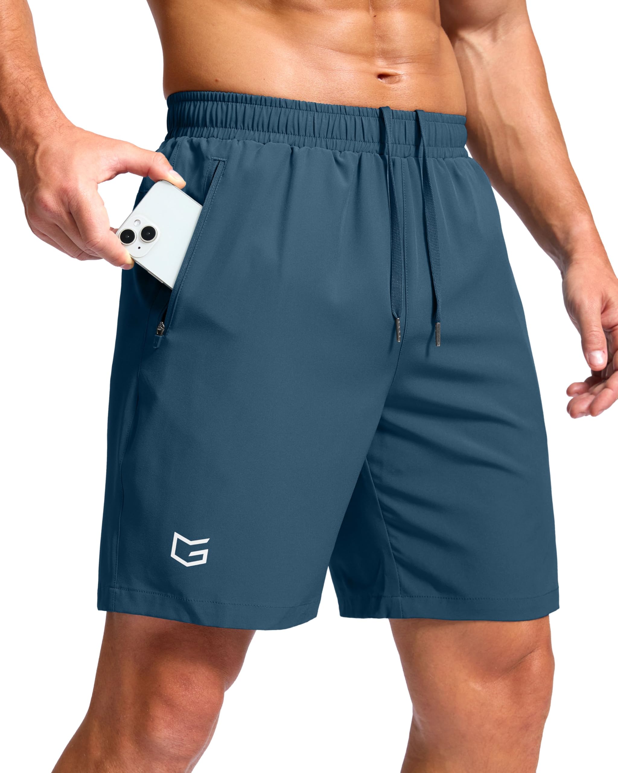 G Gradual Men's Athletic Running Shorts with 2 Zipper Pockets 7"/ 5"/ 9" | Quick Dry, Lightweight, Breathable, Moisture Wicking, Workout, Gym