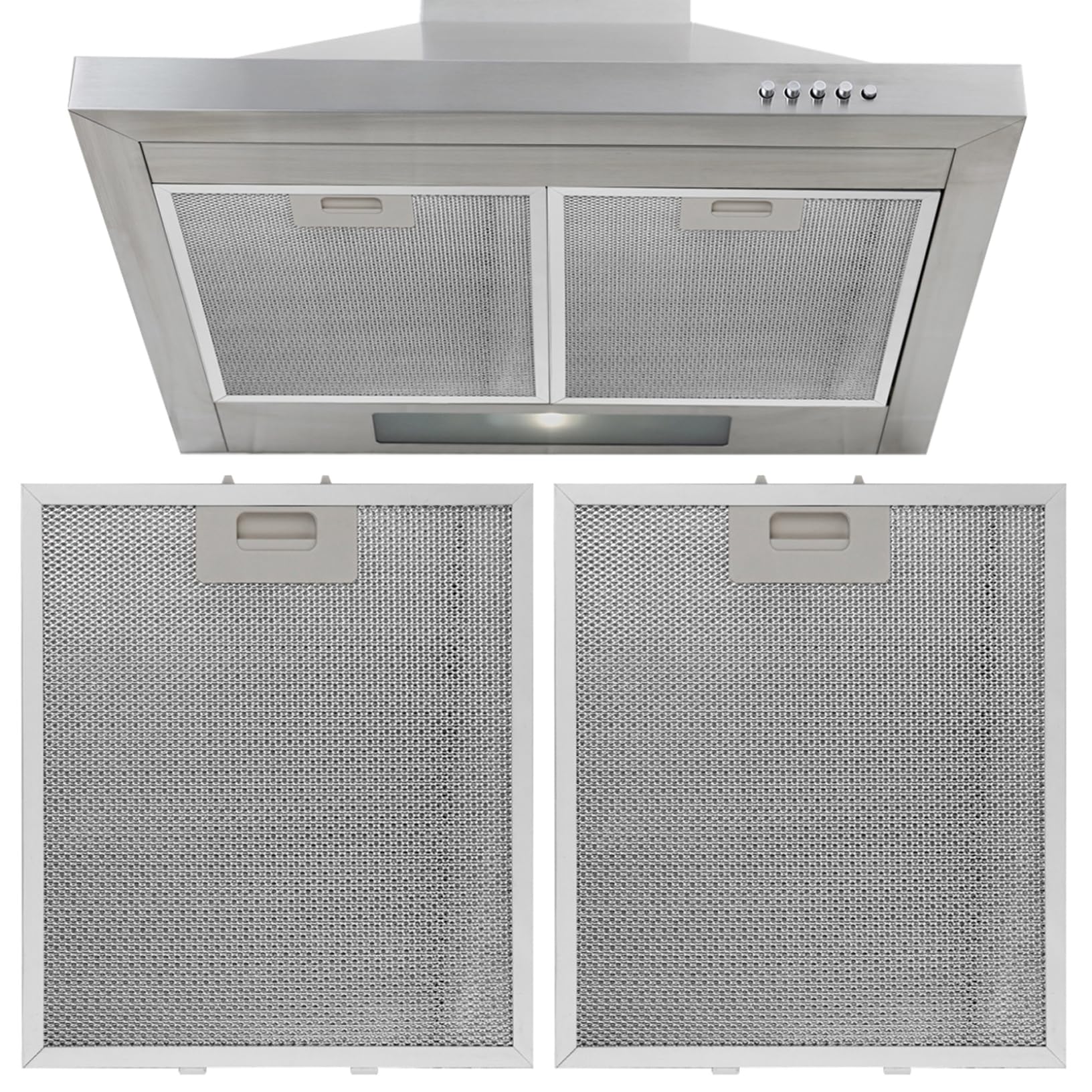 DAGLLGEW 2PCS Cooker Hood Filter Replacement 267×305×9mm 5-Layer Cooker Hood Filters Mesh Aluminum Mesh Kitchen Extractor Fan Filter Filters Extractor Fan