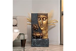 XBrand 30" H Zen Buddha Face Water Fountain w/ LED Light & Pump