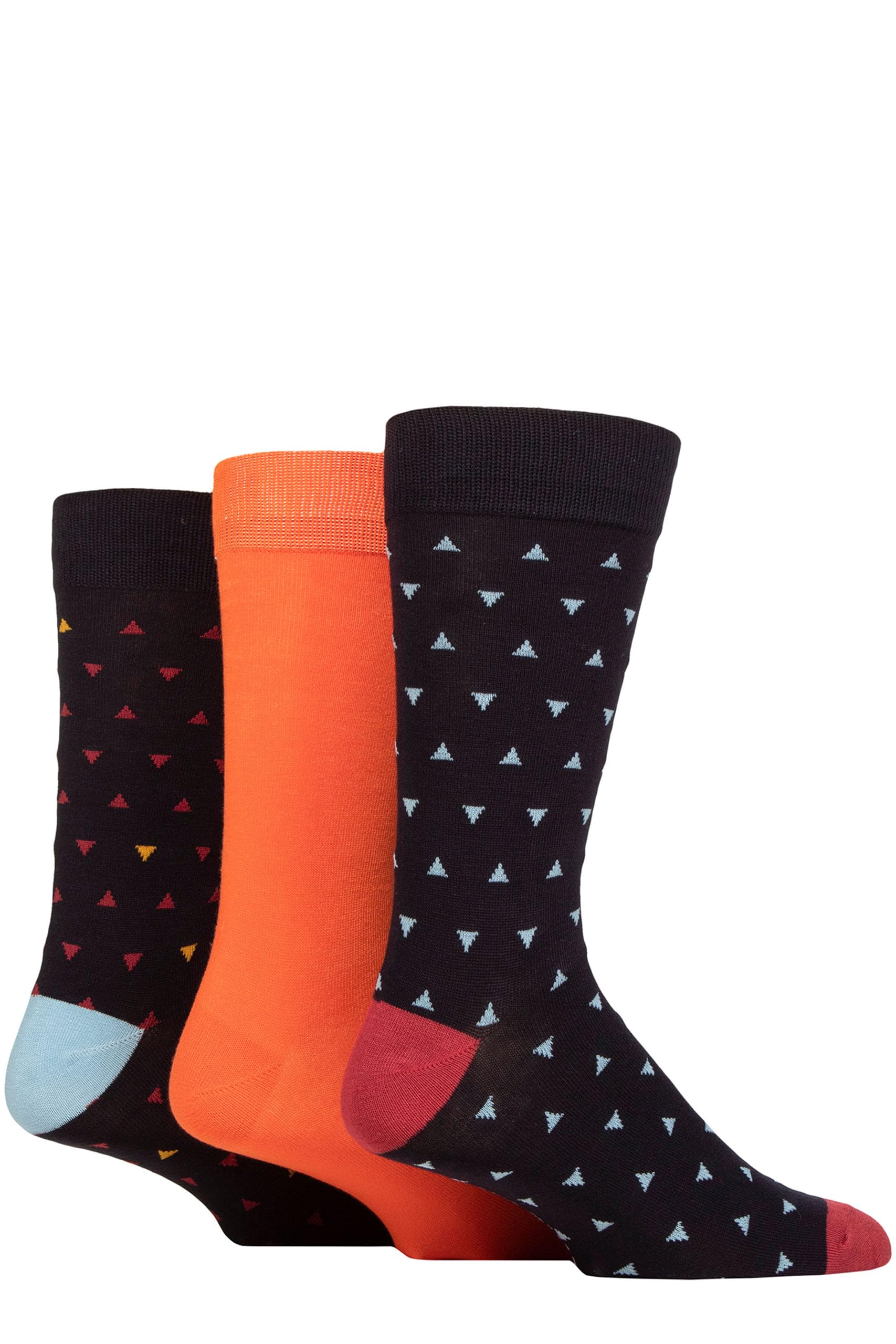 Glenmuir Men's Triangles Navy Patterned Bamboo Socks Pack Of 3 (7-11, )