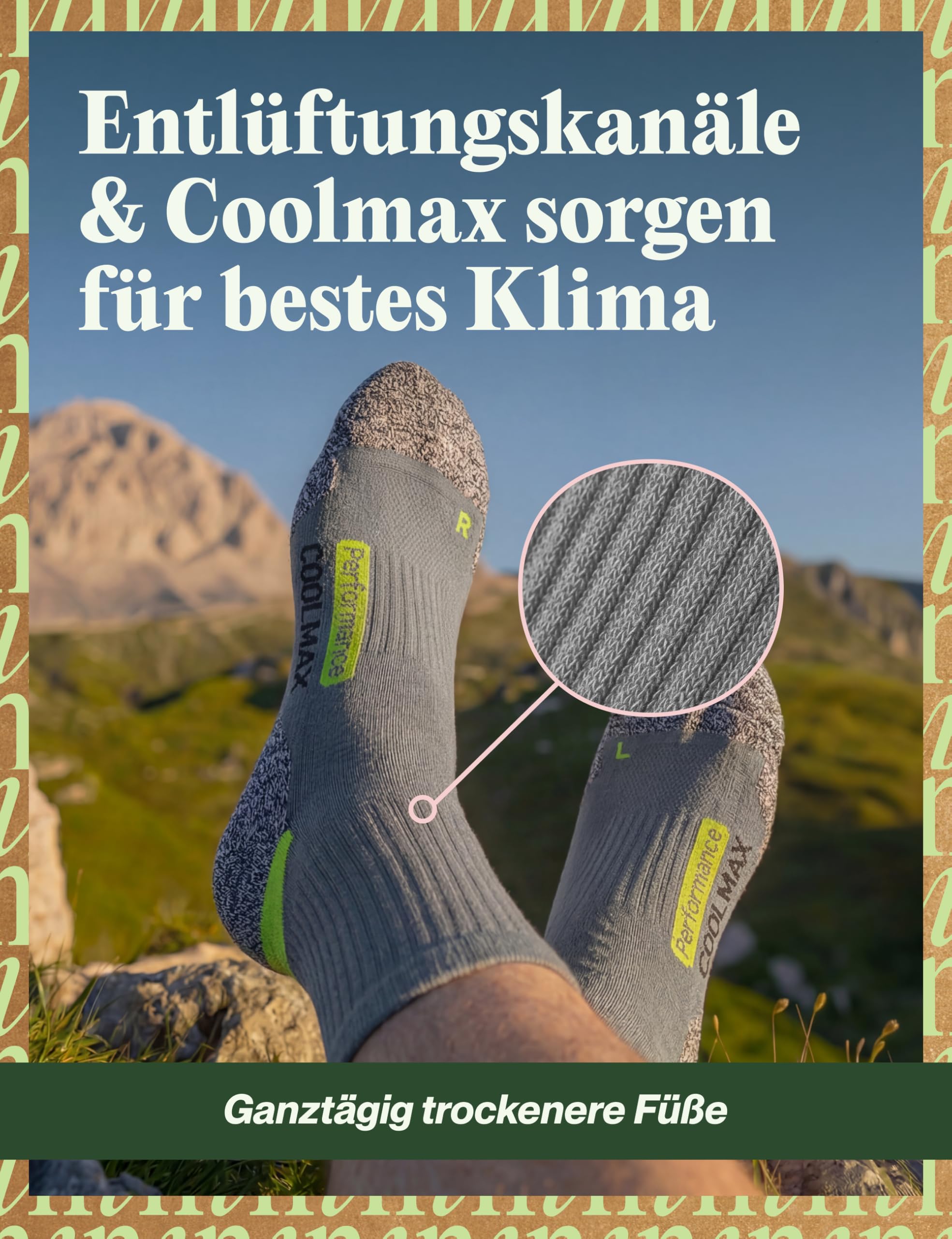 Piarini - 2 pares de calcetines de última tecnología - Para actividades al aire libre - Coolmax - Varios colores