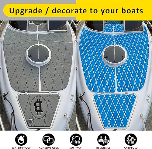 Miniatura 5 de Hoja de espuma EVA para cubierta de lancha, autoadhesiva, impermeable, suelo marino de teca sintética, antideslizante, para lancha de pesca, yate,