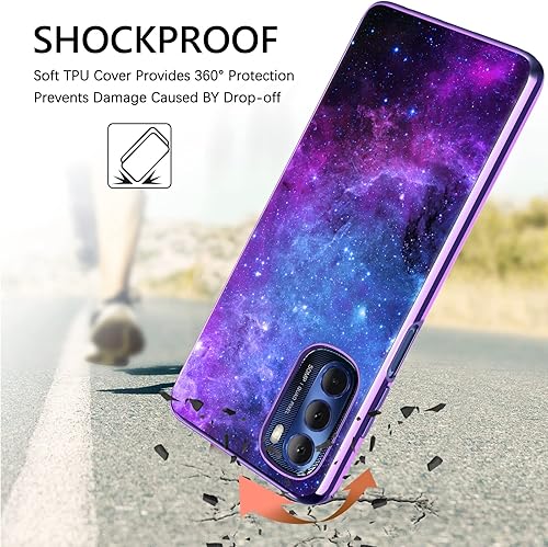 Miniatura 5 de GUAGUA Funda compatible con Motorola Moto G Stylus 5G 2022 de 6.8 pulgadas, que brilla en la oscuridad, nebulosa espacial, delgada, antiarañazos,