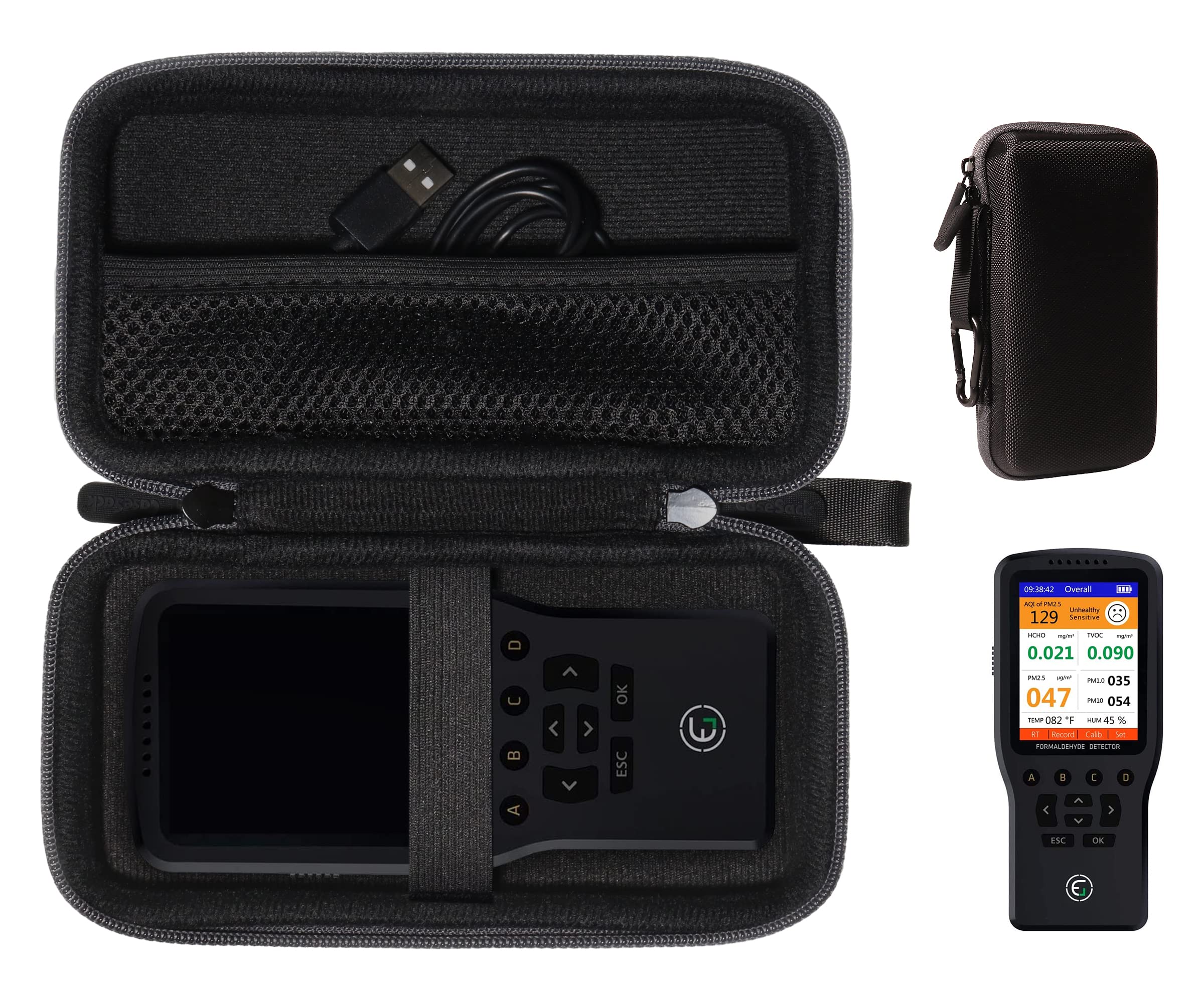 CaseSack Case for EG Air Quality Pollution Monitor, Formaldehyde Detector, Temperature & Humidity Meter-image-41