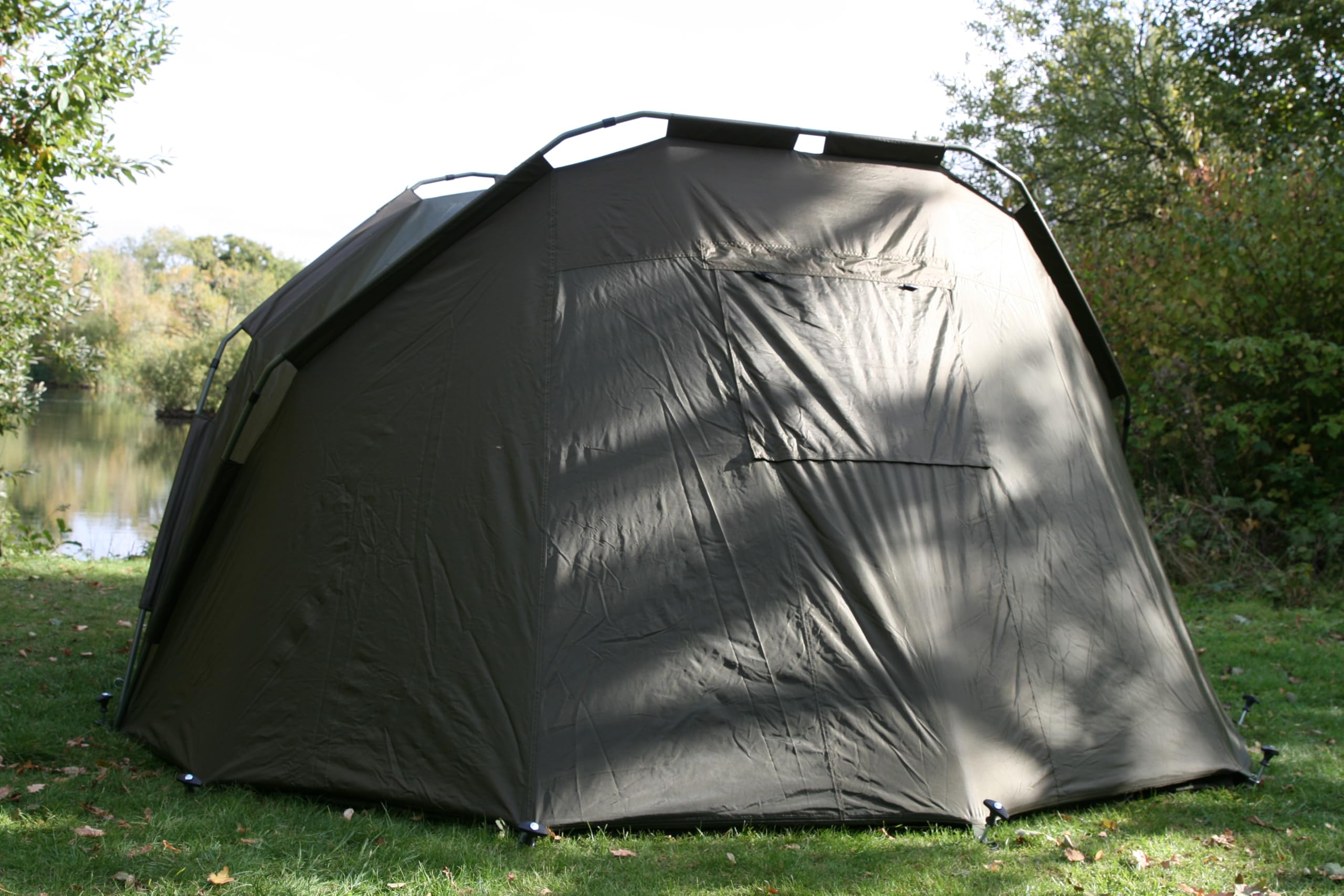 KING CARP,1 hombre Bivvy/Pesca Día Refugio Impermeable 210D Material, clavijas y bolsa de transporte [25-1711], verde