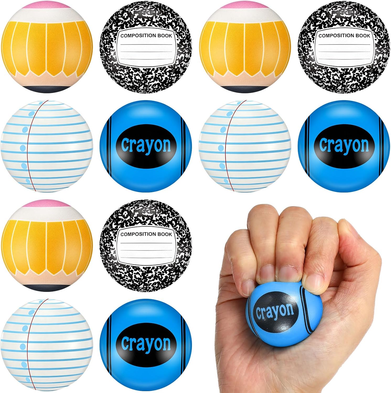 Civaner 24 Pcs Back to School Themed Mini Stress Balls Party Favors