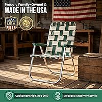 Vista 8 de Silla de césped plegable de aluminio al aire libre de Lawn Chair USA Sillas con correas resistentes para acampar, deportes, playa, jardín