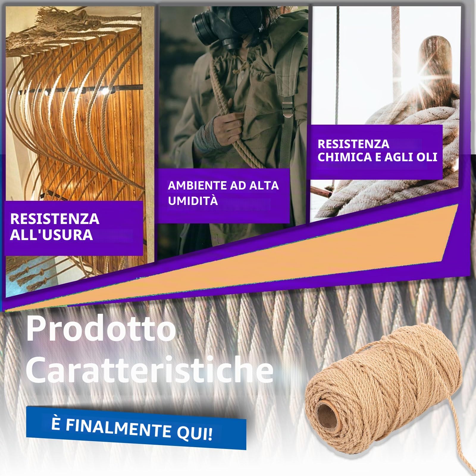 Swpeet Corda di iuta intrecciata in iuta naturale, 14 mmx164 m, lunga corda da imballaggio, giardinaggio, uncinetto, perfetto per artigianato, regalo, confezionamento, imballaggio