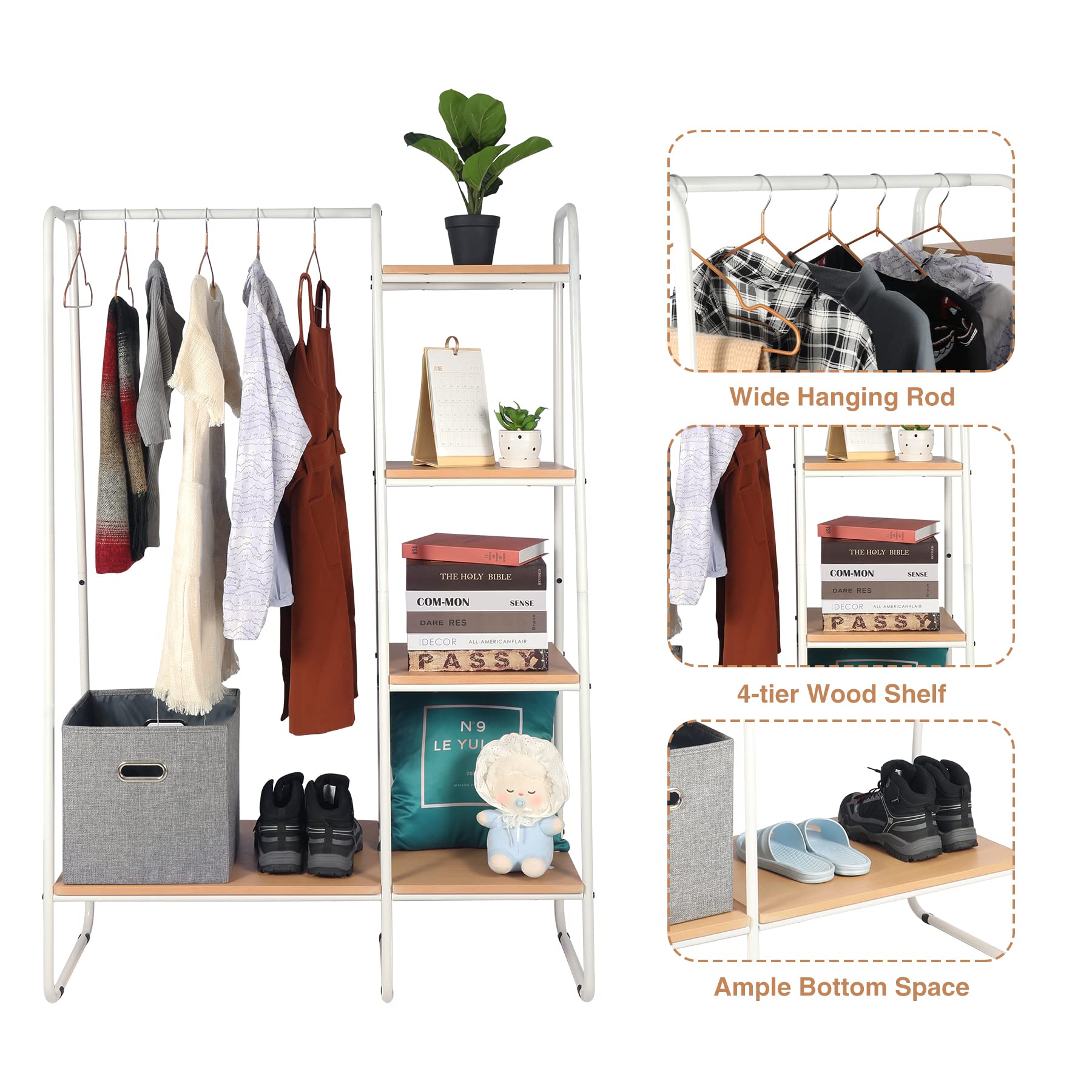Snapklik.com : ALUPOM 59 Height Metal Garment Racks, 4 Tier ...