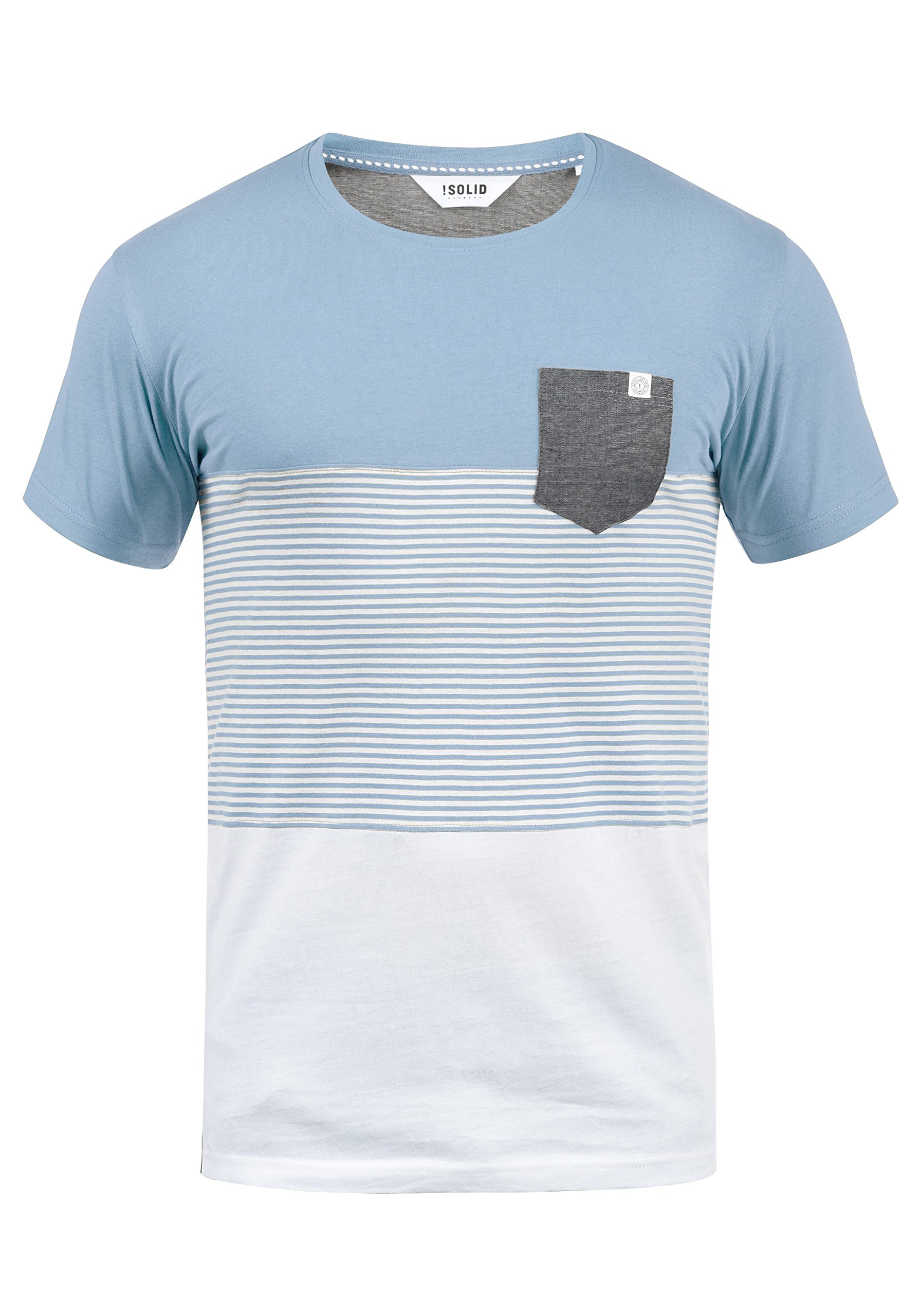 !Solid SDMalte Herren T-Shirt Kurzarm Shirt mit Streifen Rundhals-Ausschnitt Baumwollmischung Regular fit