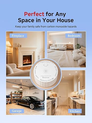 Miniatura 7 de HEIMAN Mini detector inteligente de monóxido de carbono WiFi detector de CO, alertas de aplicaciones móviles, alarma de monóxido de carbono portátil