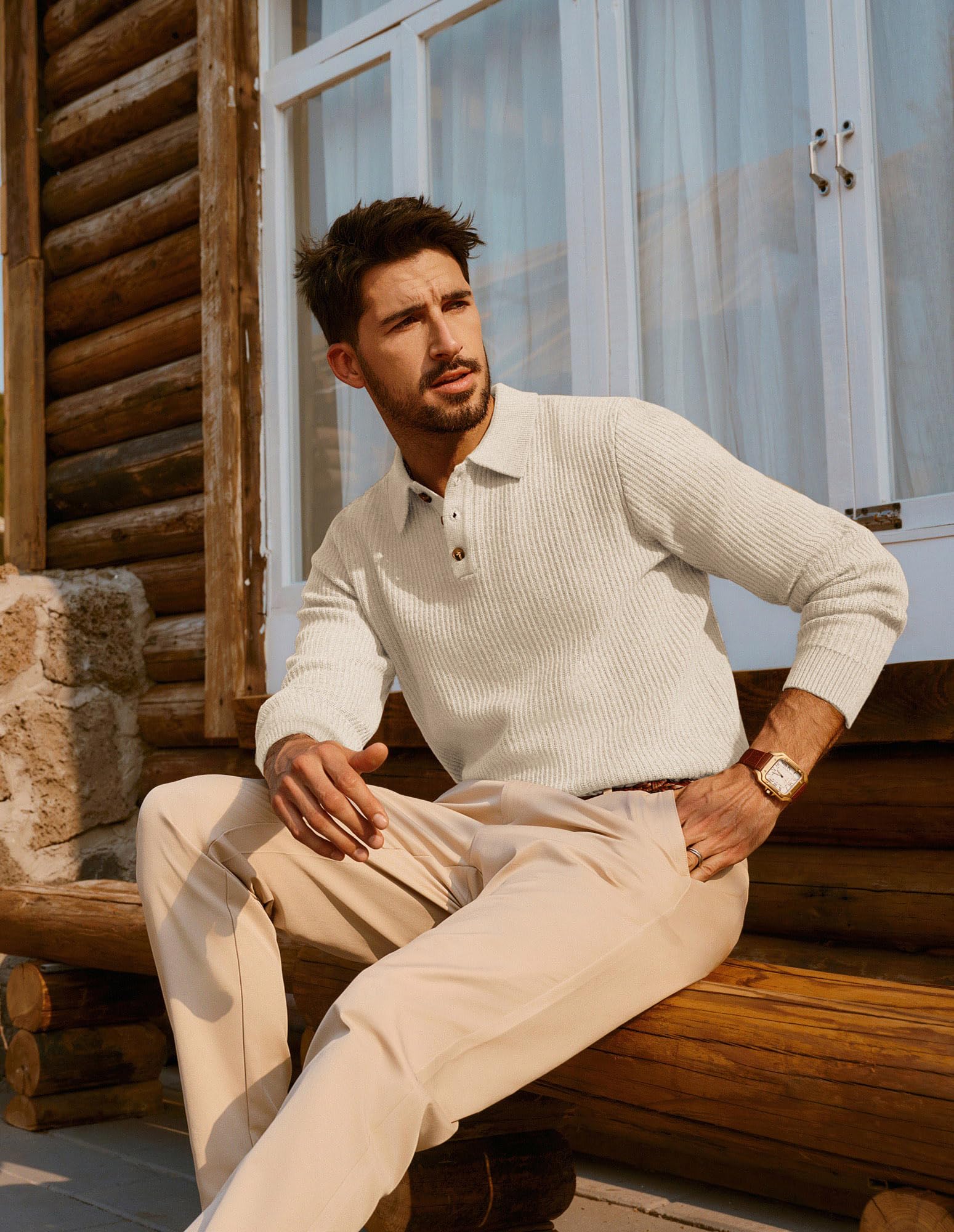 PJ PAUL JONES Maglione da uomo polo lavorato a maglia Golf Pullover Maglione