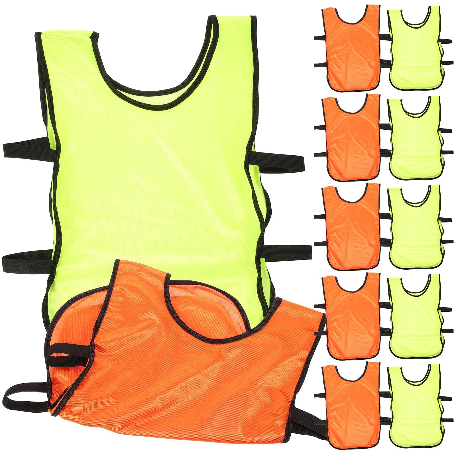 DOITOOL Gilet Sportivi per Allenamento Calcio e Basket in Poliestere, 12 Pezzi, Lavabili in Lavatrice, Facili da Indossare, per Allenamenti di Squadra