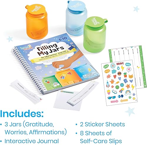 Miniatura 2 de hand2mind Llenando Mis Frascos - Diario Interactivo, Actividades de Mentalidad de Crecimiento y Gratitud para Niños, Afirmaciones Positivas para