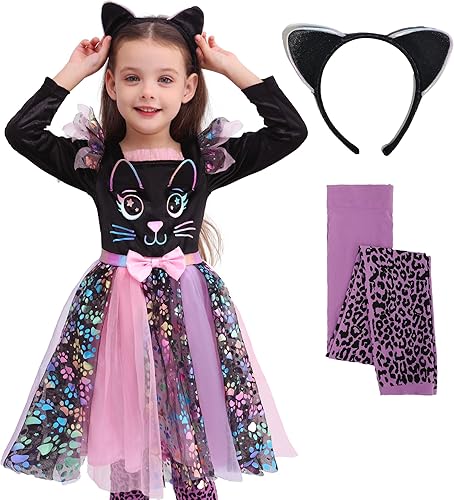 Miniatura 1 de Wizland Disfraz de gato lindo para niñas, traje de cosplay de gato, regalo de cumpleaños de Navidad para niñas