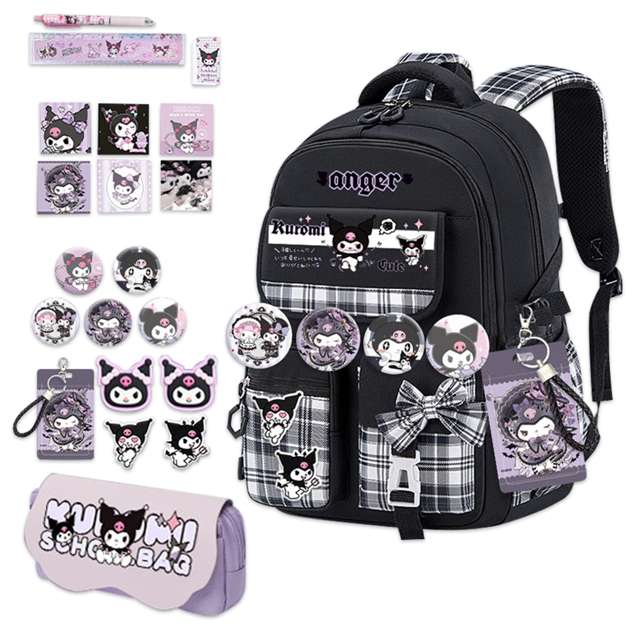 Roffatide Anime Rucksack Neue Semester Geschenktasche mit niedlichen Pins Anti-Diebstahl Laptop Rucksack Reise Wandern Tagessäcke Rucksack