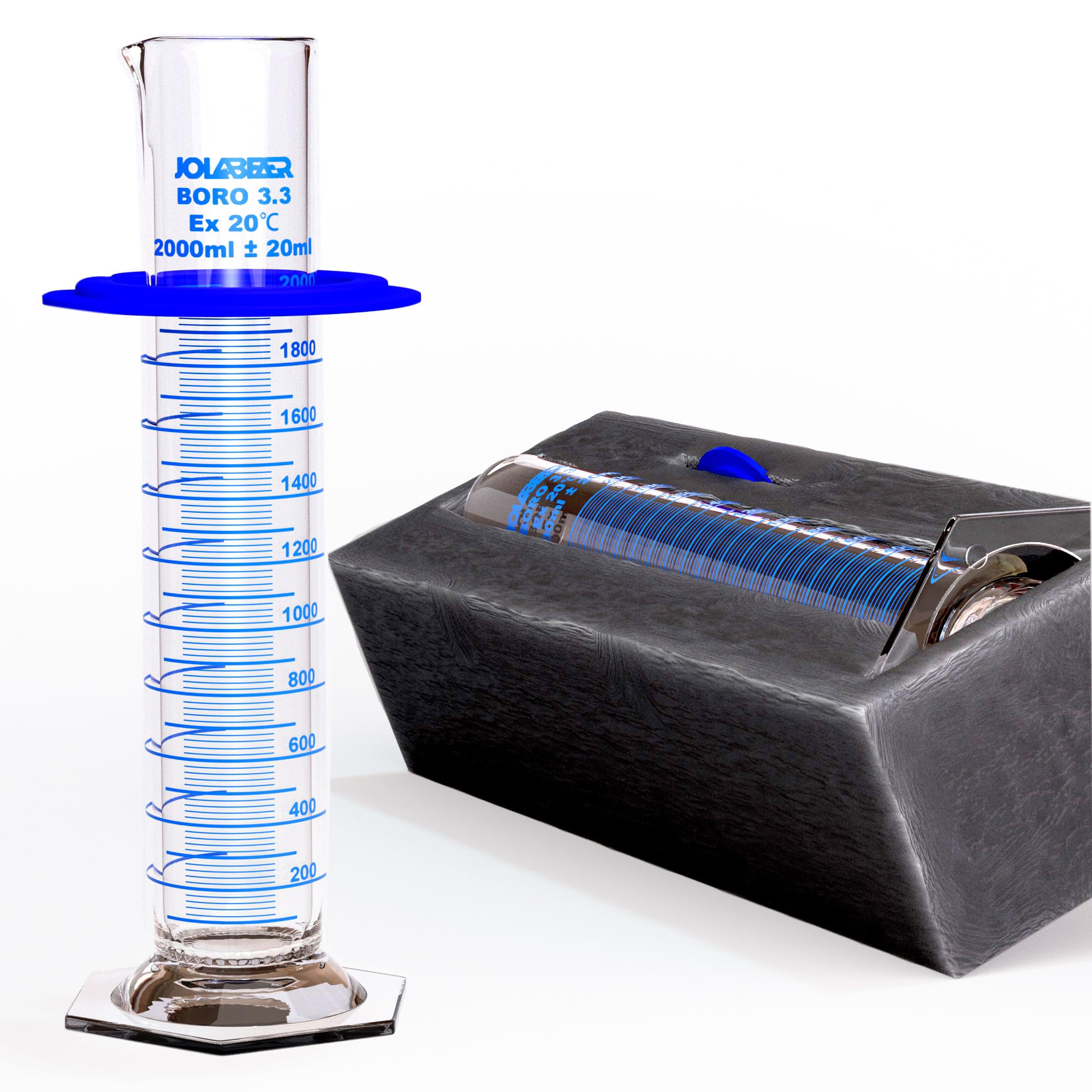 JOLABEAR 2L Graduated Cylinder - Borosilicate Glass -1