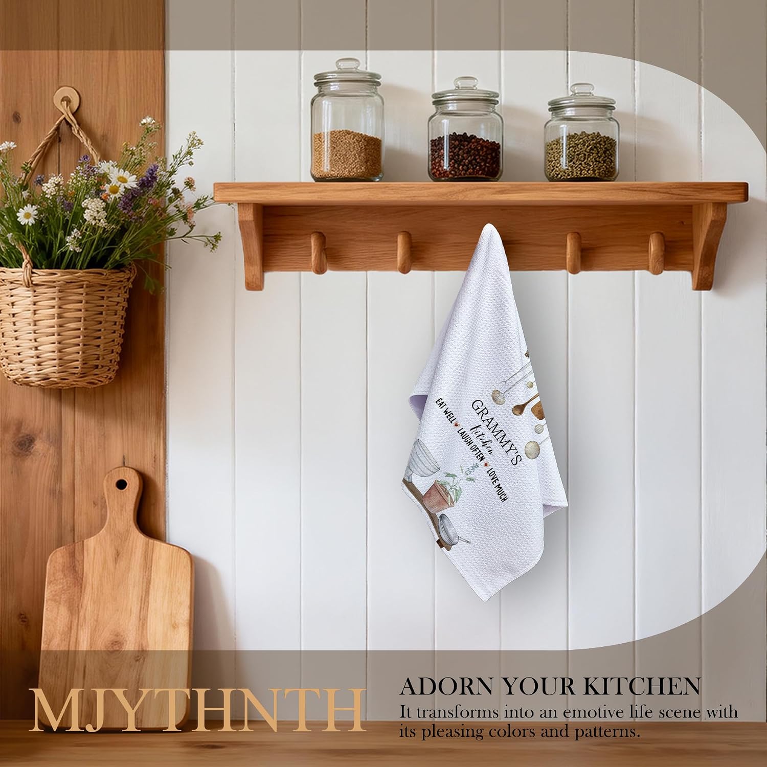 Grammy Gifts Decorative Hand Tea Towels for Kitchen 16x24 Inches, Best Grammy Gifts for Mother's Day Birthday, Grandma Gift from Grandkids Kitchen Dish Towels