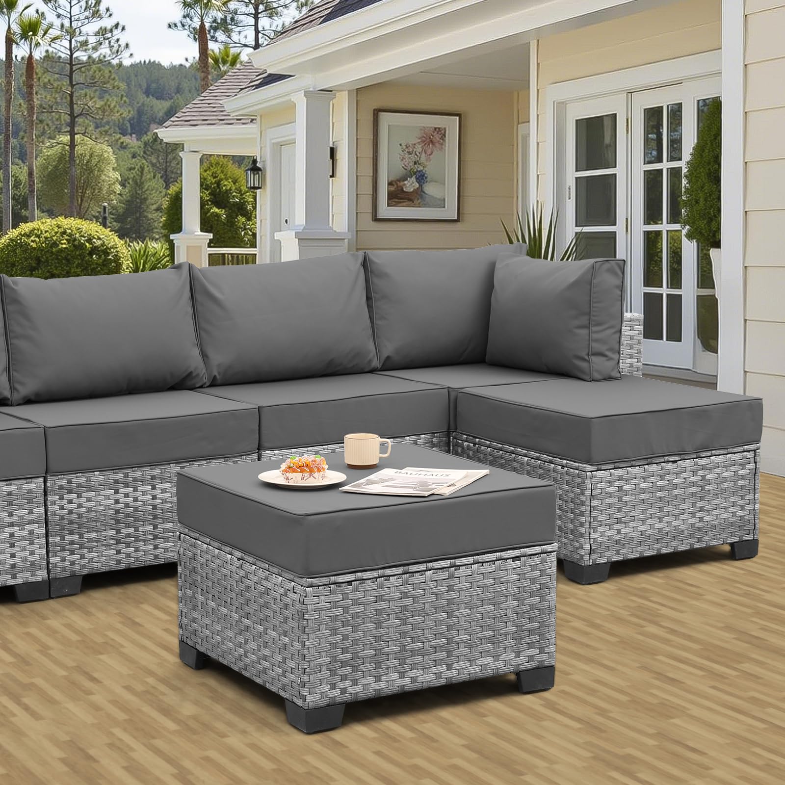 Amazon.com : Rattaner Outdoor Furniture Patio Ottomans and