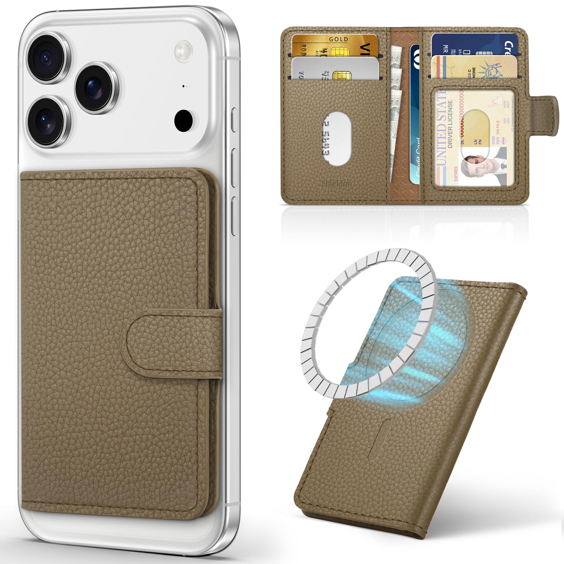 SHIELDON スマホカードケース (ライチカーキ)