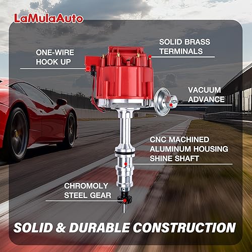 Miniatura 4 de HEI Distributor LaMulaAuto compatible con Big Block Ford FE V8 352 360 390 406 410 427 428, instalación de un solo cable, bobina de 65 k 7,500 RPM