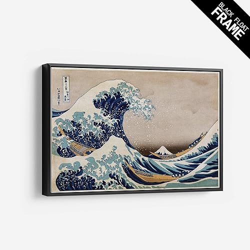 Miniatura 4 de Lienzo decorativo para pared, diseño de The Great Wave Off Kanagawa, varios tamaños (36 pulgadas de largo x 24 pulgadas de ancho)