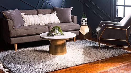 Miniatura 3 de Unique Loom Hygge Shag Collection - Alfombra rectangular de 2 pies 2 pulgadas x 3 pies 1 pulgadas, color gris y beige