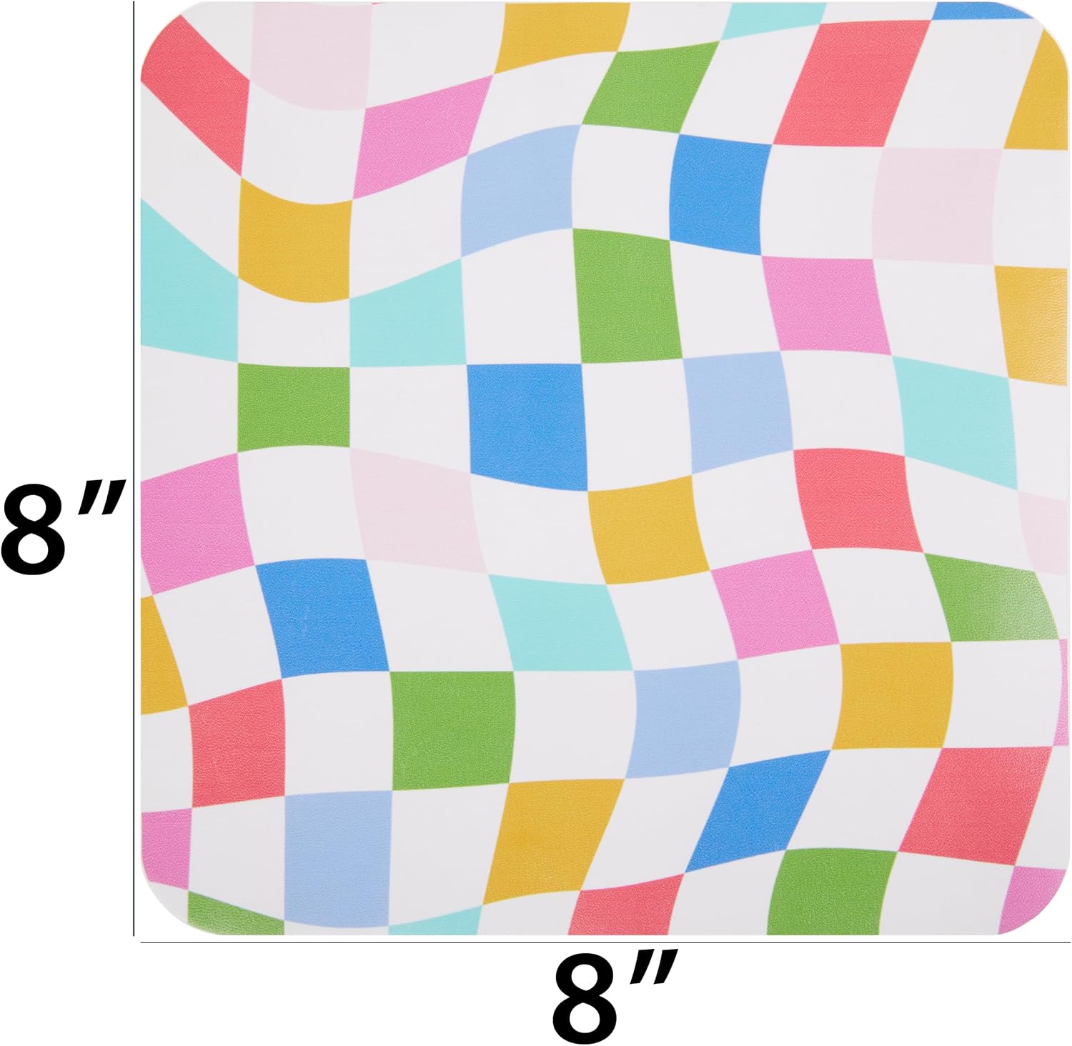 C.R. Gibson LMP-25500 N Squared Colorblock Checkerboard Leatherette Mouse Pad for Desks, 8.5" x 8.5", Multicolor