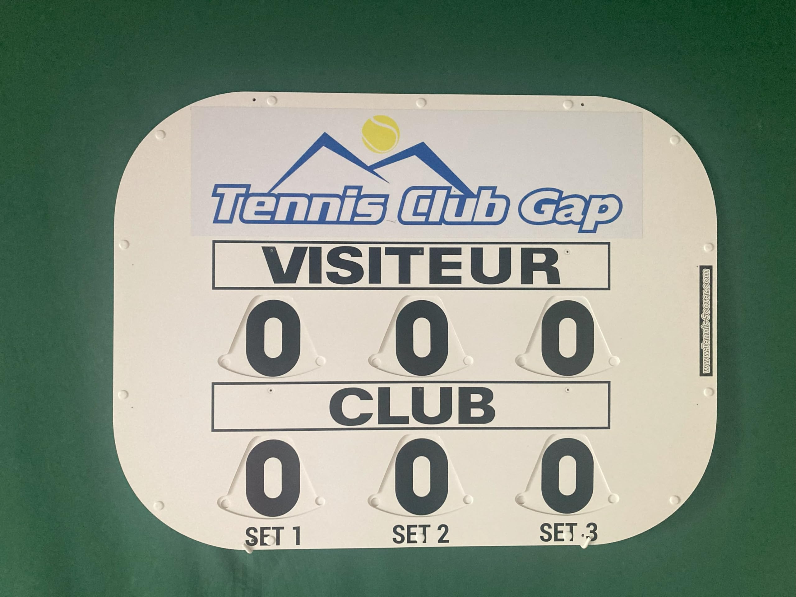 Tableau Score Tennis Cliptec 80x60cm Double Face - Fabriqué En France Garanti 2 Ans