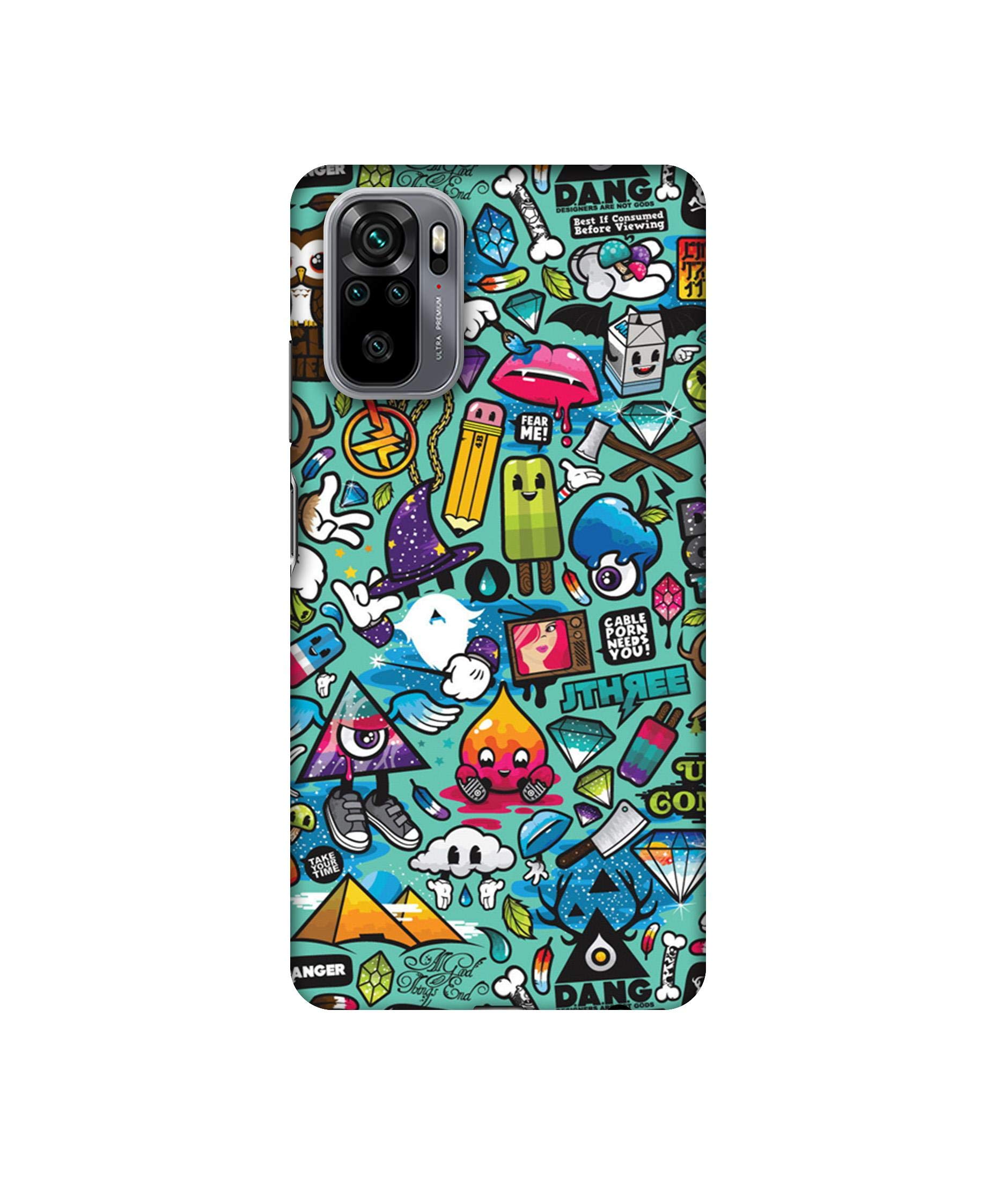 Casotec Crazy Design 3D Printed Hard Back Case Cover for Mi Redmi Note 10
