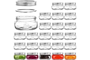 Tebery 24-Pack 8-Ounce Wide Mouth Glass Canning Jars