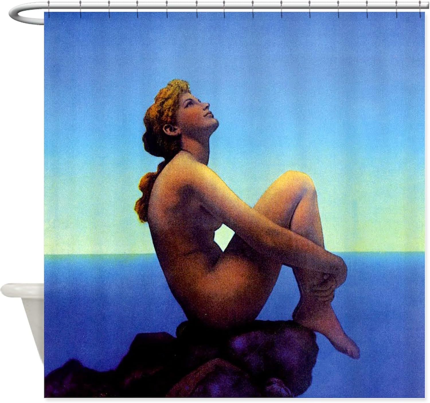 CafePress Maxfield Parrish Stars Decorative Fabric Shower Curtain