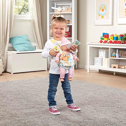 Miniatura 2 de Melissa & Doug Mine to Love - Juego de portador para muñecas de bebé con oso de juguete, botella, sonajero, tarjeta de actividad