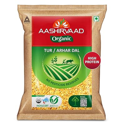 Aashirvaad Organic Arhar/ Tur Dal, 500 g, 100% Organic Arhar/ Tur Dal Rich in Protein