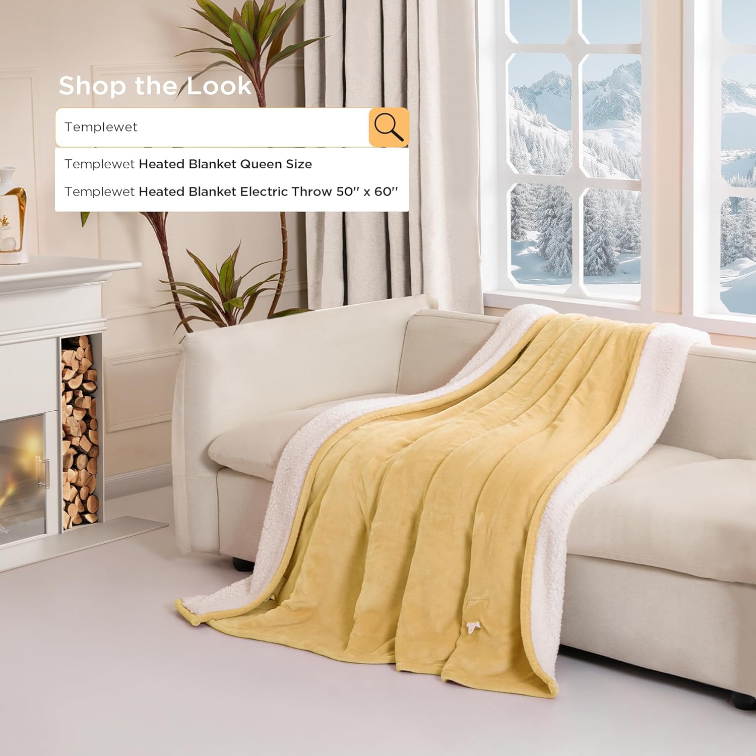 Heated Blanket Electric Throw 50" x 60" -Heated Throw Blanket with 4 Heating Levels & 3 Hours Auto Off,Machine Washable,ETL & FCC Certification(Cheesy Yellow) - Image 3