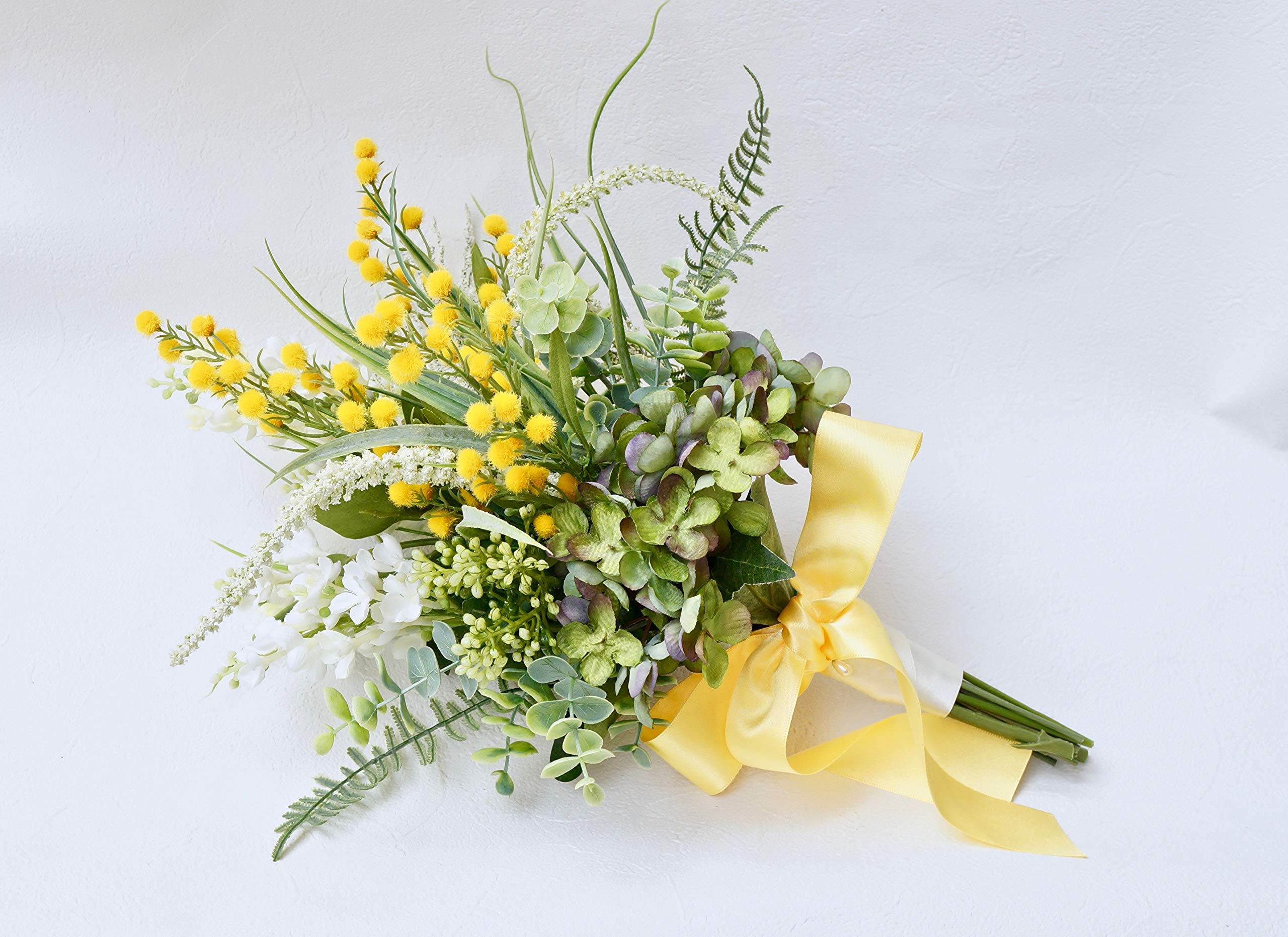 Amazon｜[HanaSakie] ウェディングブーケ ミモザブーケ ナチュラル  