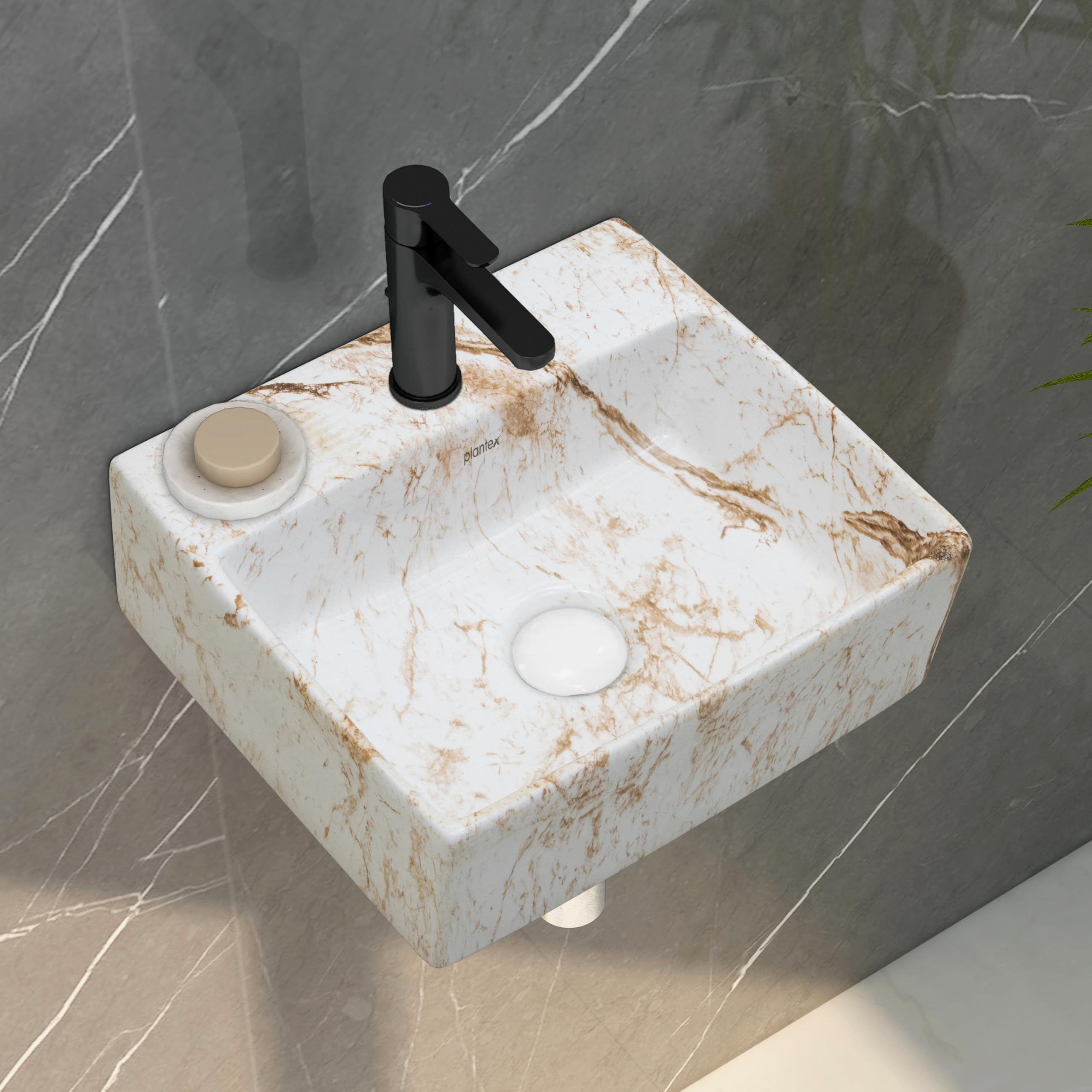 Plantex Ceramic Wash Basin - Black -19